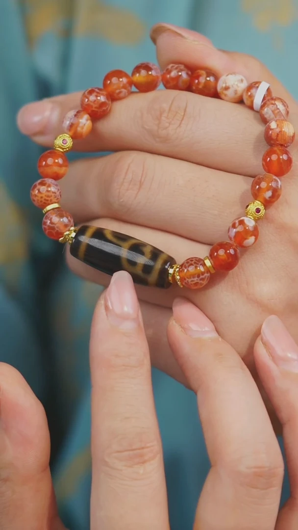 玛瑙/玉髓手串未镶嵌多样性发其一 水莲花