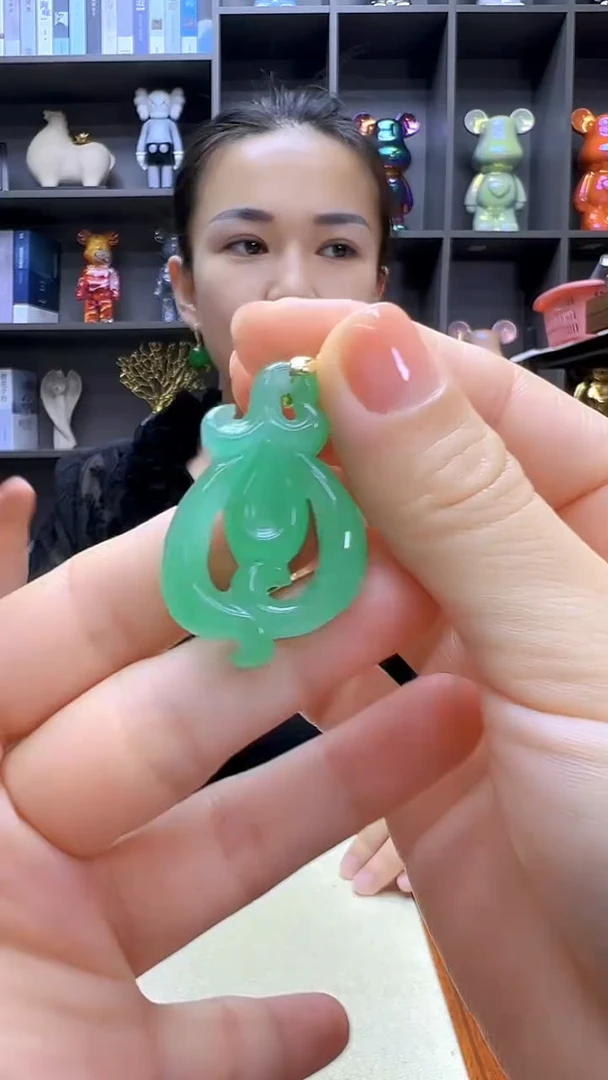 翡翠14K金镶嵌颈饰丹丹diy劲饰