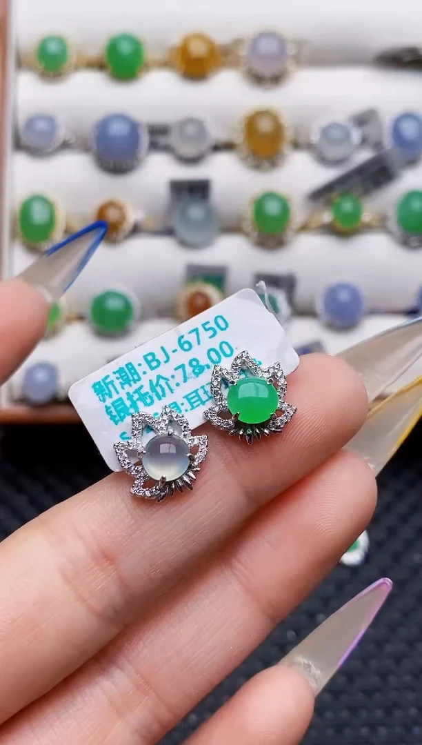 银S925镶嵌戒指翡翠6125