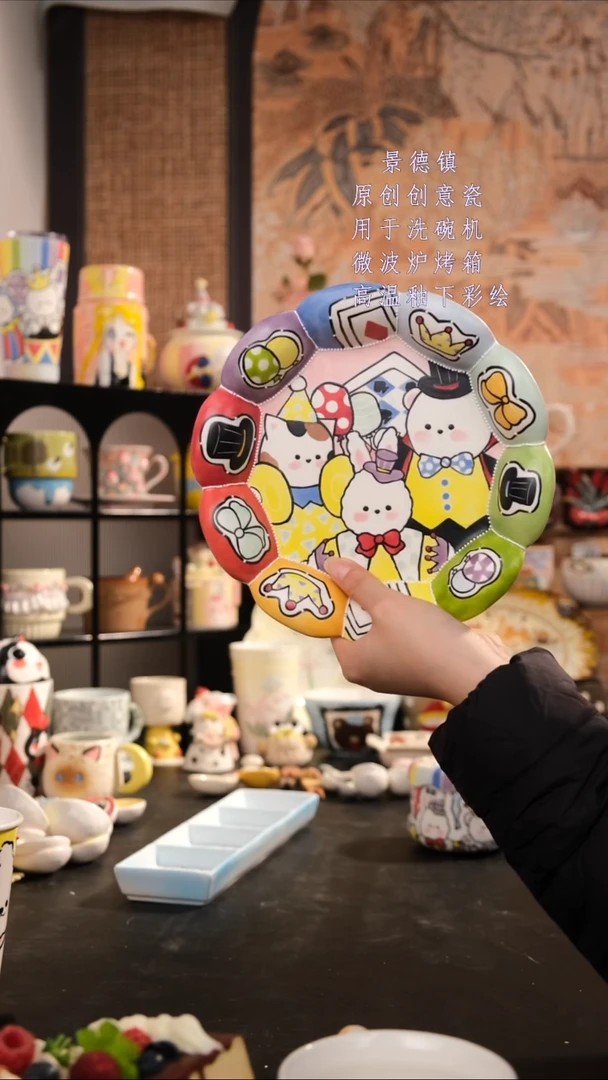 摆件陶旺的可以陶瓷手工手绘高温釉下彩设计师款