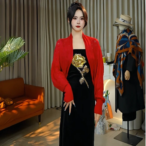 新款夏季新款防晒罩衫女气质百搭休闲冰丝镂空蝙蝠袖