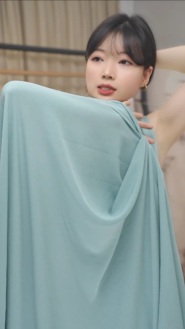 阿*鬼绉-天青色 3.8米 补差价323