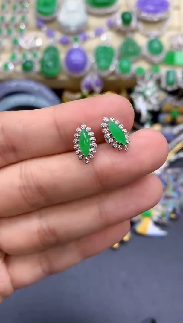 18K金镶嵌翡翠耳饰263-中国好珍宝