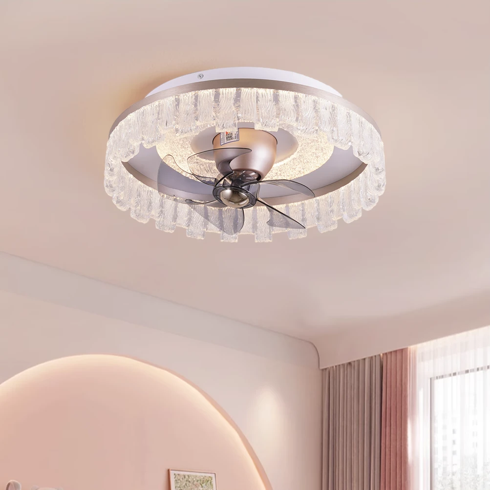 【子零小爱】（烟雨蒙蒙风扇灯）中山吸顶风扇灯创意卧室轻奢意式风