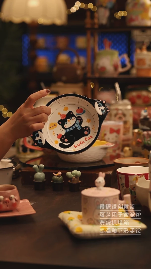 陶瓷景德镇可爱陶瓷釉下彩绘设计师款