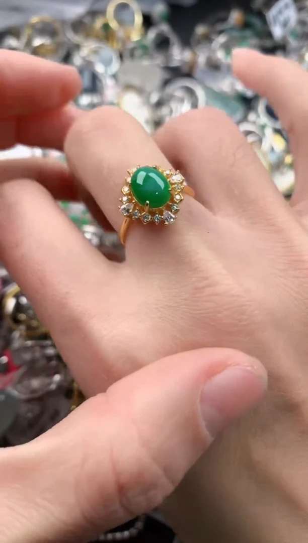 银S925镶嵌戒指翡翠111    9