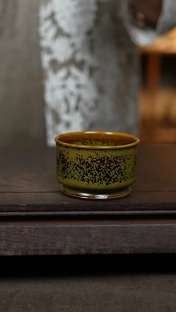 杯茶叶末卷足容天杯一级