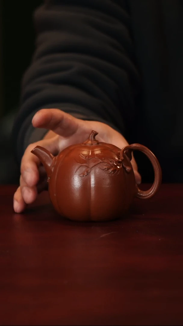 茶壶紫砂李小敏--手工--南瓜