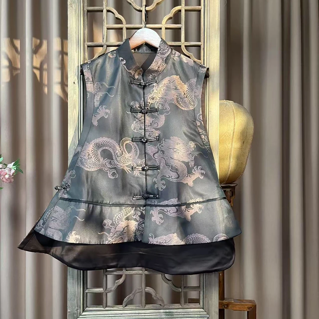 三禧司复古对襟马甲230274