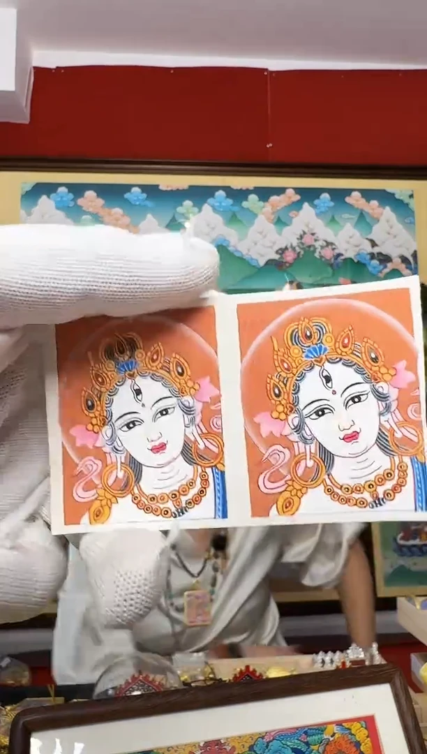 吊坠白妈妈-热贡元旦唐卡画院 周毛