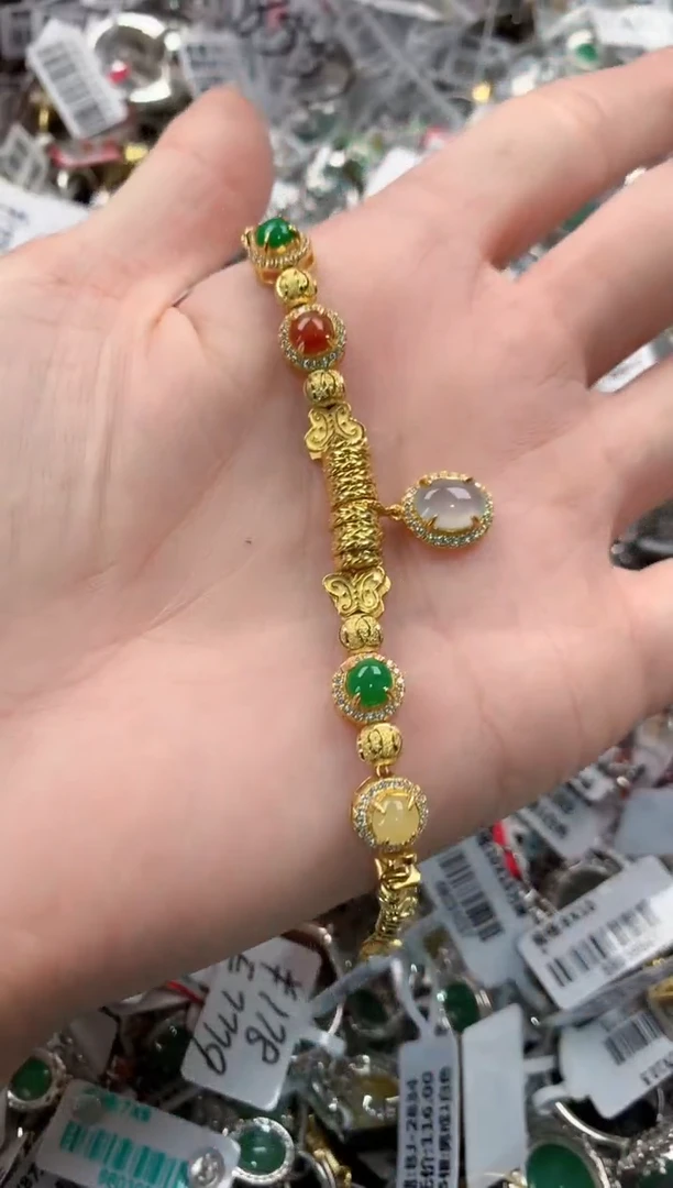银S925镶嵌戒指翡翠777   10