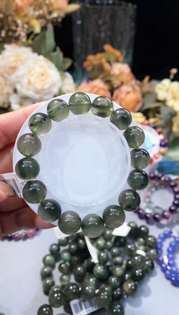 未镶嵌手链发晶-绿发晶13m+