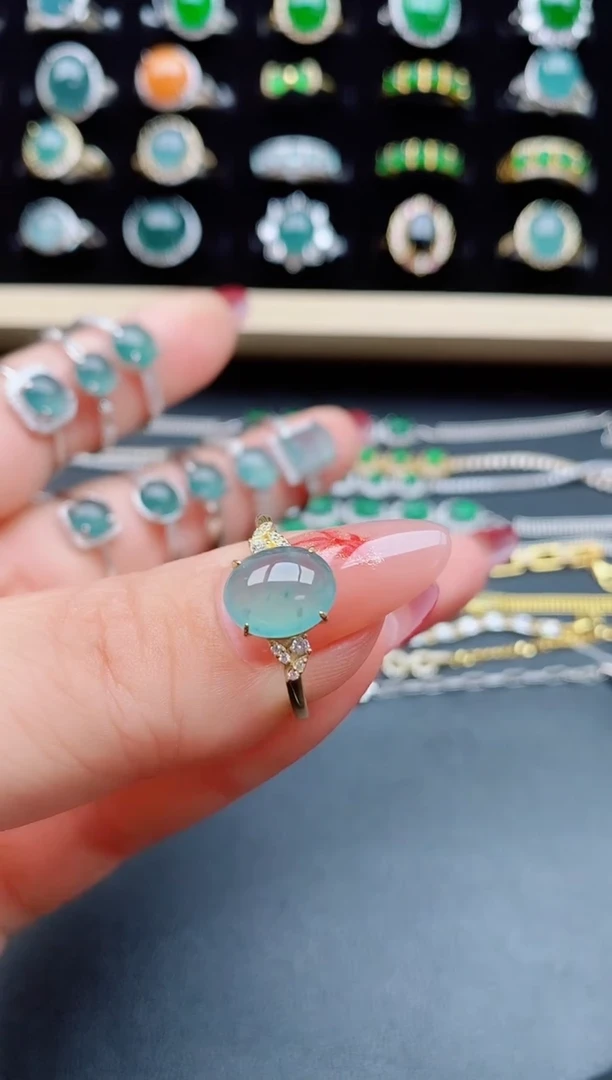 【闪购商品】翡翠戒指银S925镶嵌5085