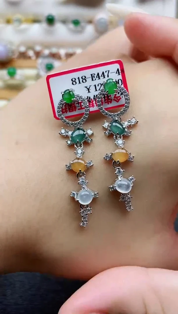 银S925镶嵌戒指翡翠1