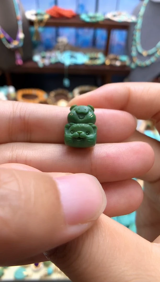 未镶嵌绿松石挂件高瓷绿松石精工