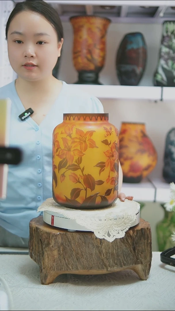 手工艺品琉璃【27】格雷花瓶
