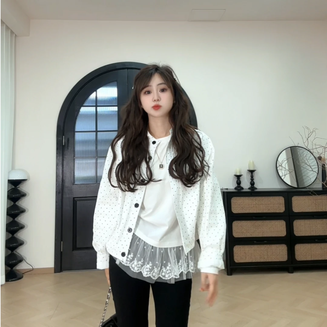 YX六 WT202502254新款波点外套长袖百搭时尚韩版