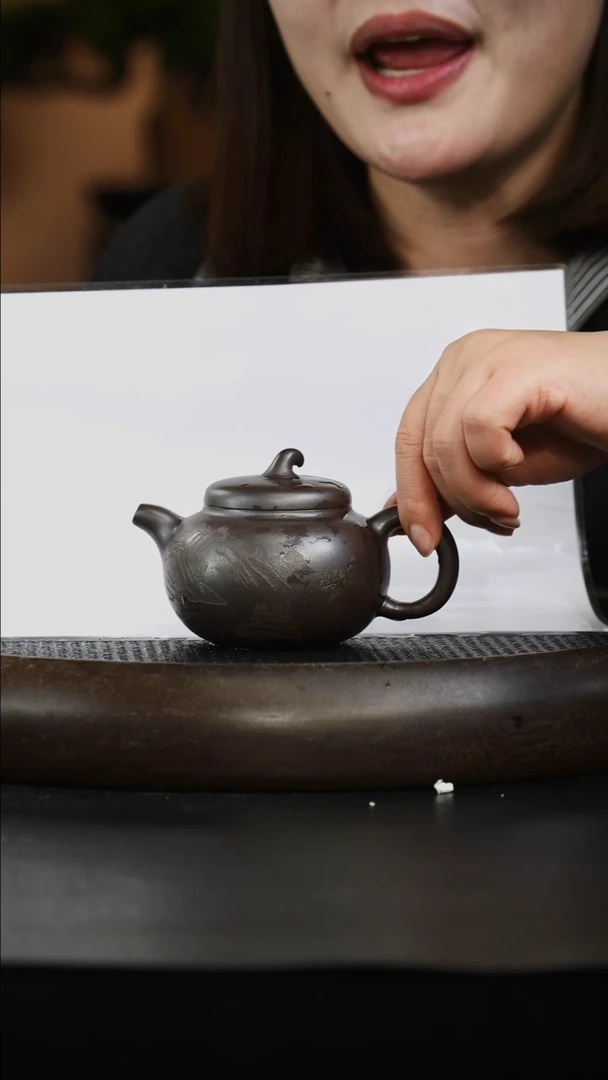 茶壶紫砂底槽清柴烧 茄瓜