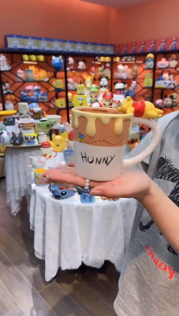 瓷片@@维尼熊蜂蜜陶瓷马克杯