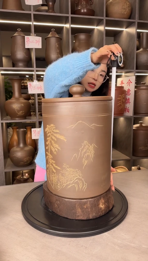 【闪购商品】罐本陶手作坭兴陶8-10斤装茶叶罐手工痕迹