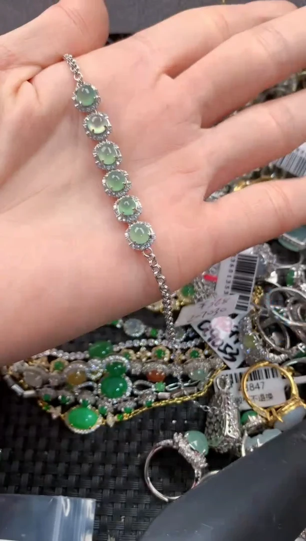 银S925镶嵌戒指翡翠777   9