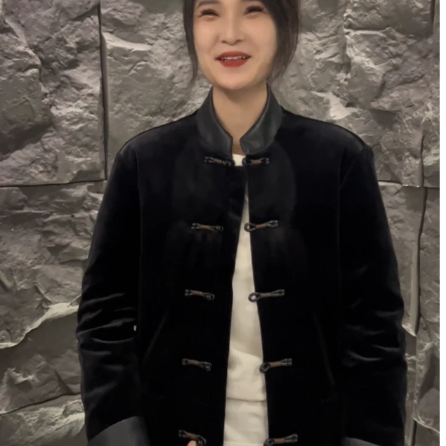 【黑水路专属】264007 155男士新款时尚休闲唐装棉外套