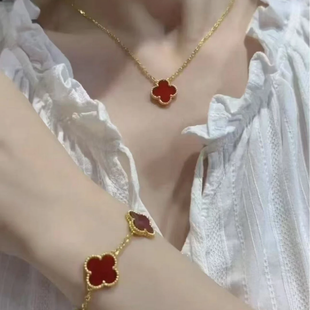 合金项链 梵克时尚气质项链18K五花手链