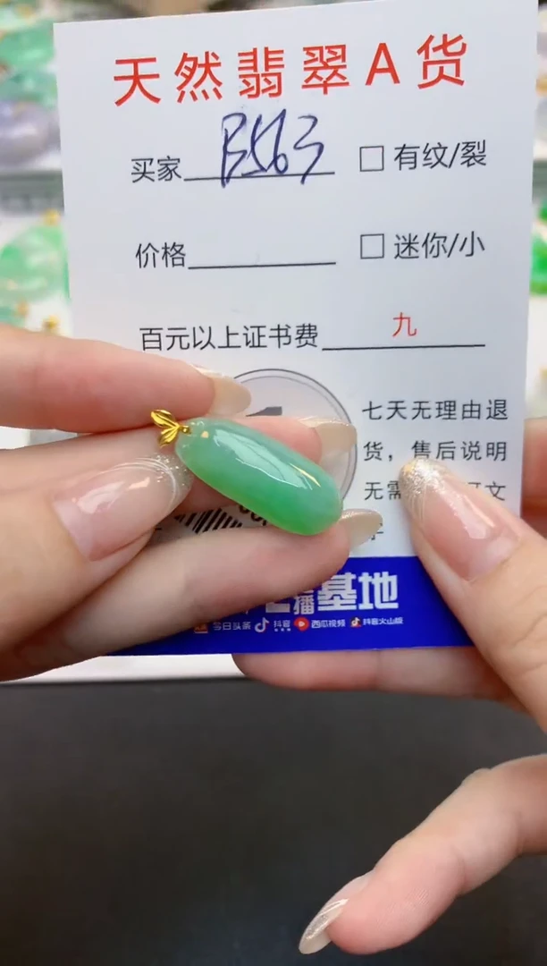 翡翠18K金镶嵌颈饰天然缅甸A货翡翠