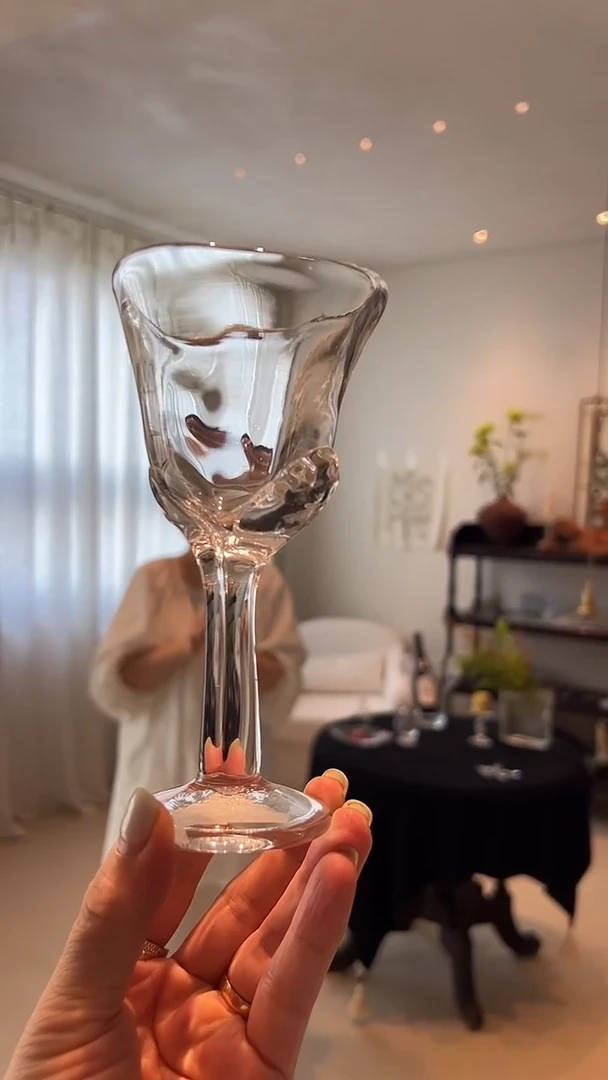 茶道摆件0000原光弘高脚杯5816