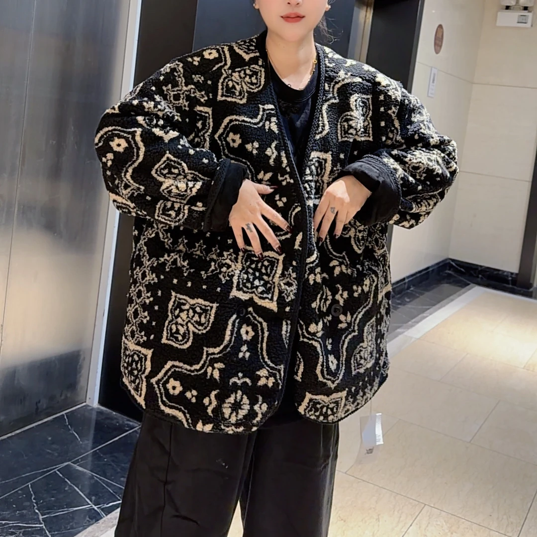 8179【薇语莎】冬季新款时尚百搭羊羔毛休闲棉服