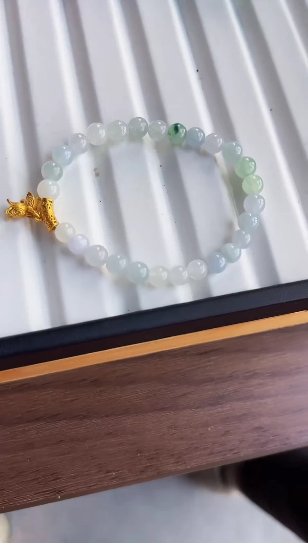 散珠翡翠翡翠手串卡6  有瑕疵