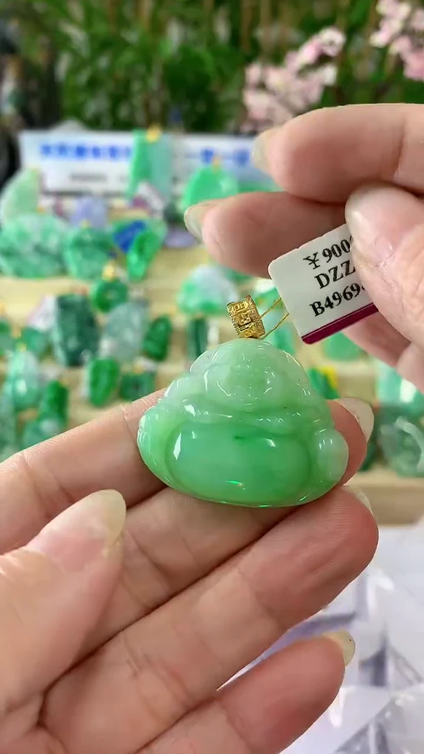 【闪购商品】翡翠颈饰18K金镶嵌挂件