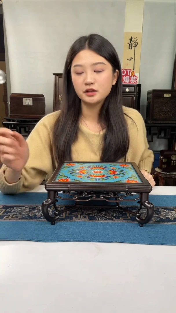 红酸枝木类端景台底座