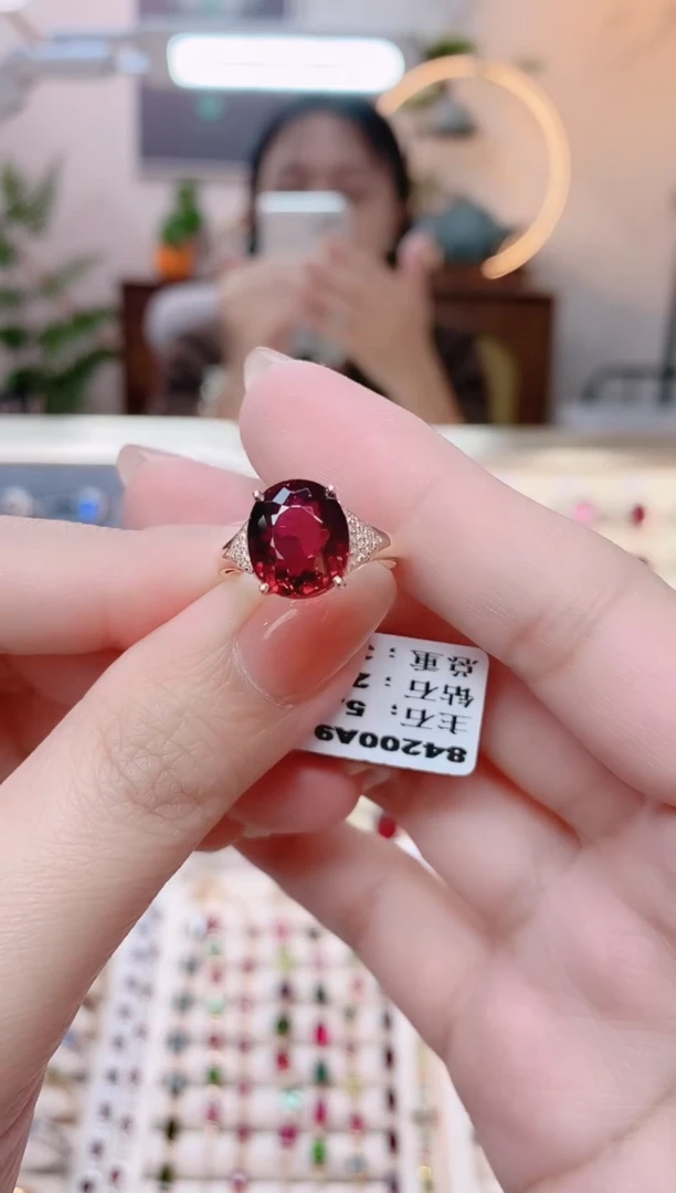 【闪购商品】碧玺18K金戒指18K金镶嵌1