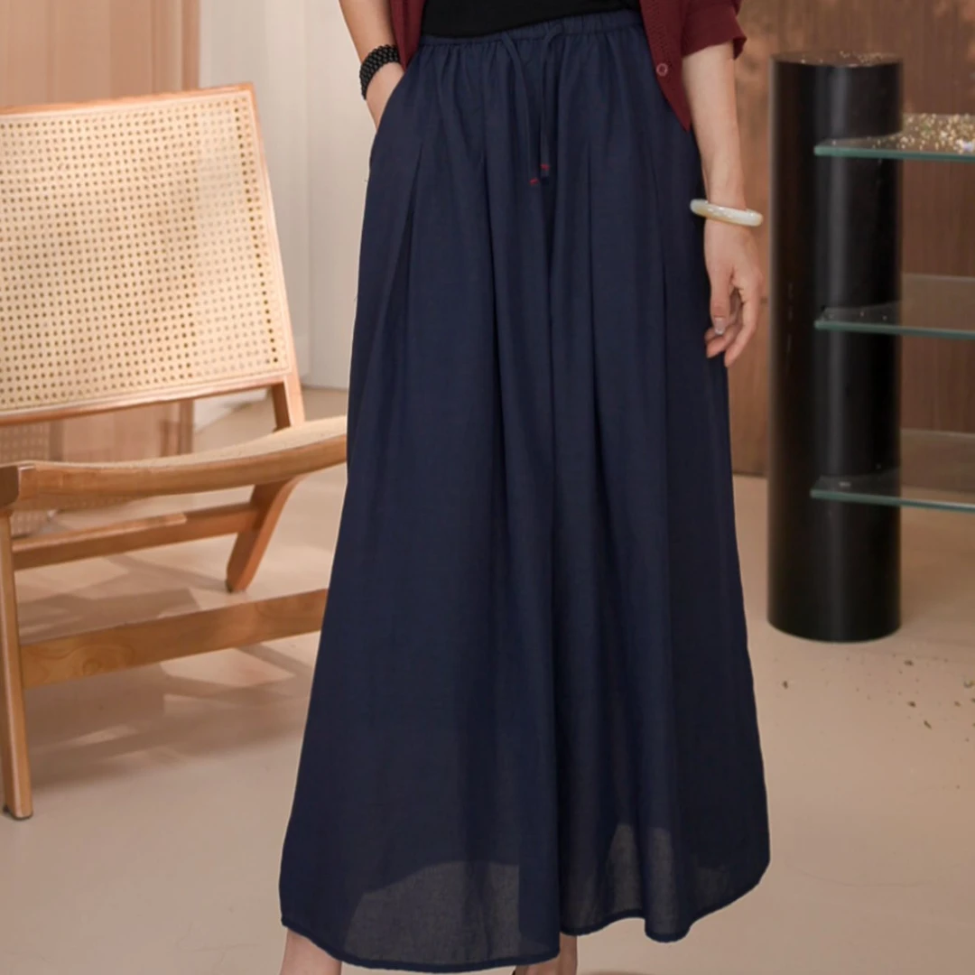 孜禾新款半裙A字裙松紧腰气质显瘦时尚中长款