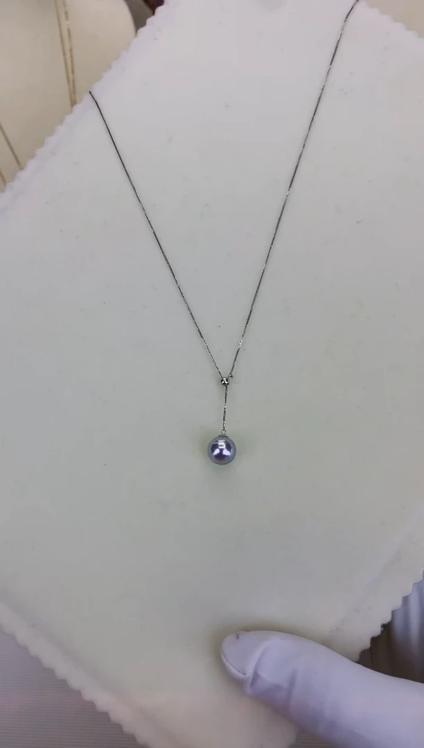 18K金镶嵌DA海水珍珠 GD096 8-8.5 真多麻Y链