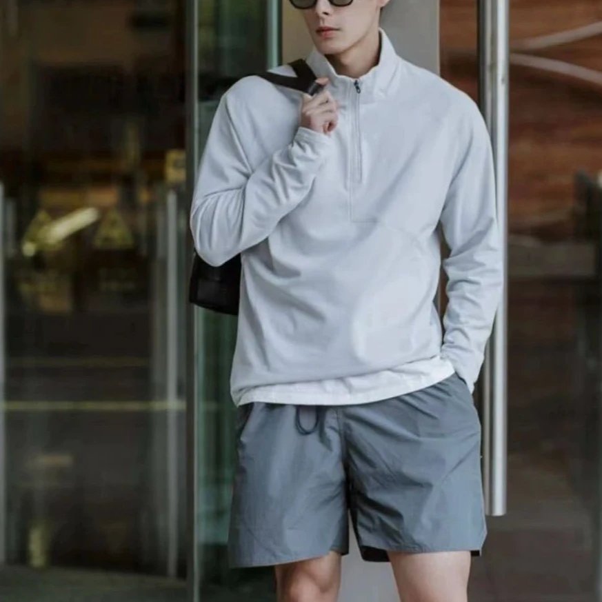 春季针织长袖速干立领透气外套吸湿排汗透气T恤户外运动T恤HB096