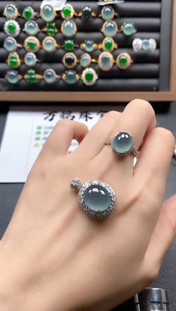 银S925镶嵌戒指翡翠541151