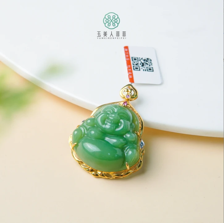 菲菲珠宝好+和田玉佛公吊坠约29*29mm^多样性发一