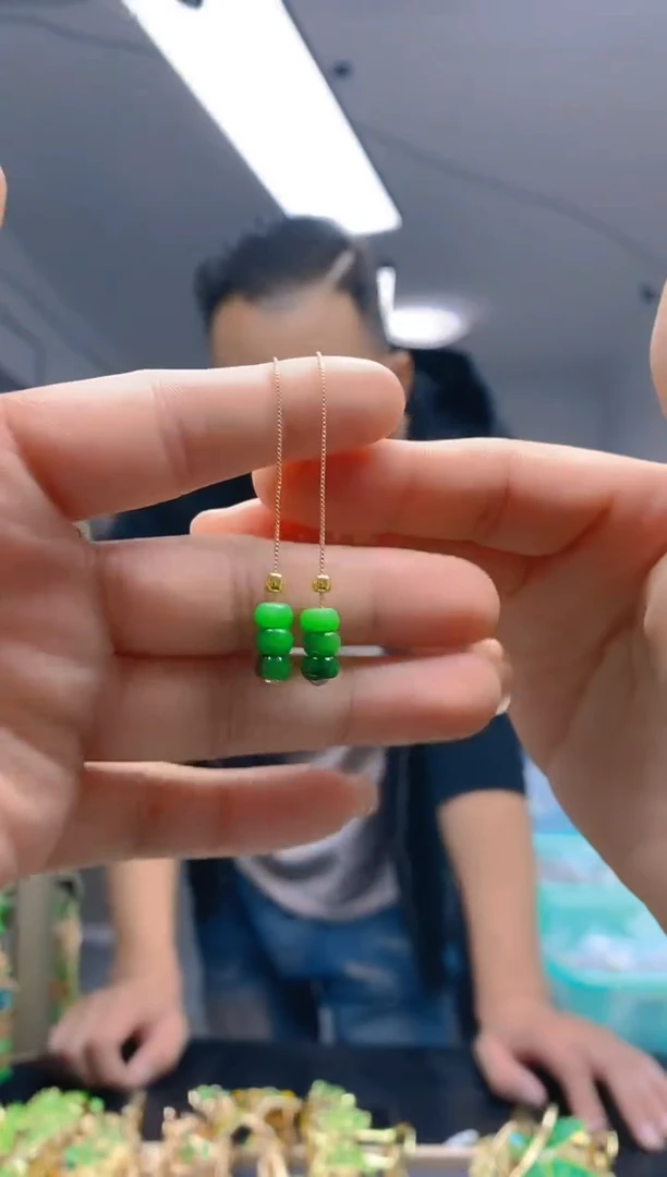 【闪购商品】翡翠耳饰合金035翡翠耳线