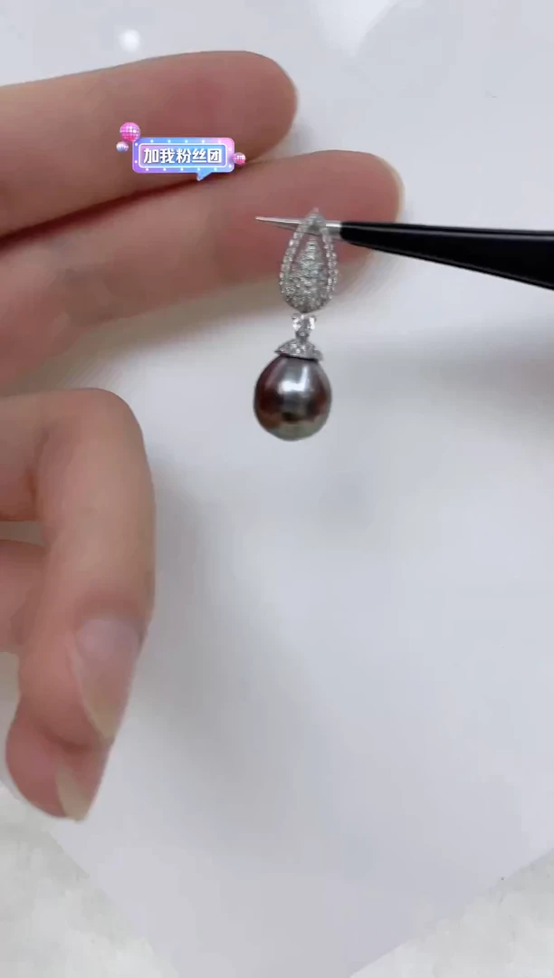 银S925镶嵌海水珍珠颈饰海水珍珠吊坠