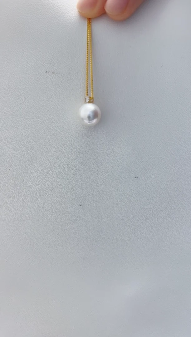 淡水珍珠18K金镶嵌吊坠(赠链)艾*希11-12黄王妃