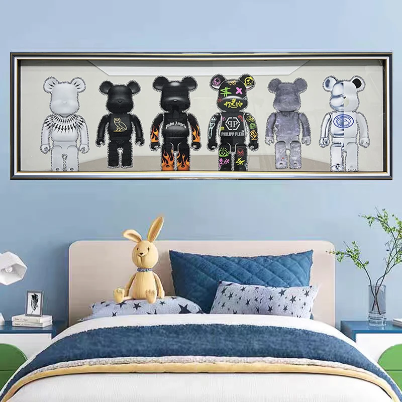 Q131暴力熊卧室床头画高级感实物主卧挂画轻奢璧画客厅房间装饰画