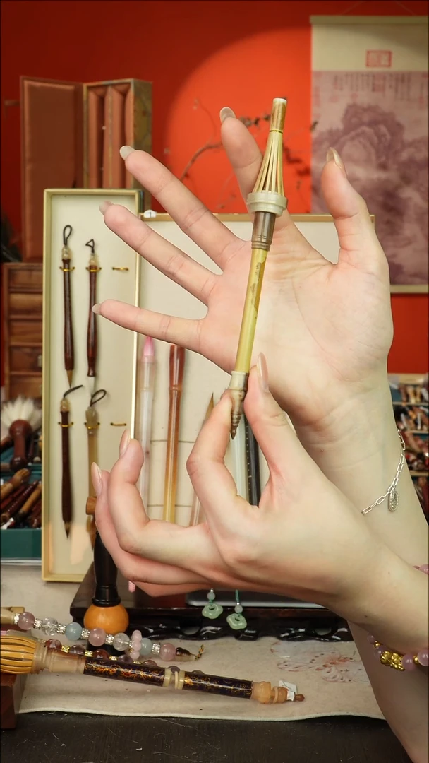 324号闪孤品高货毛笔链接 清水试笔 蘸墨不退