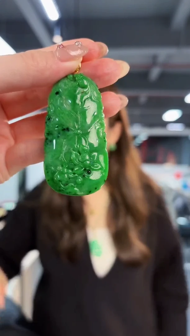 【闪购商品】翡翠颈饰18K金镶嵌缅料A货/支持复检/一件