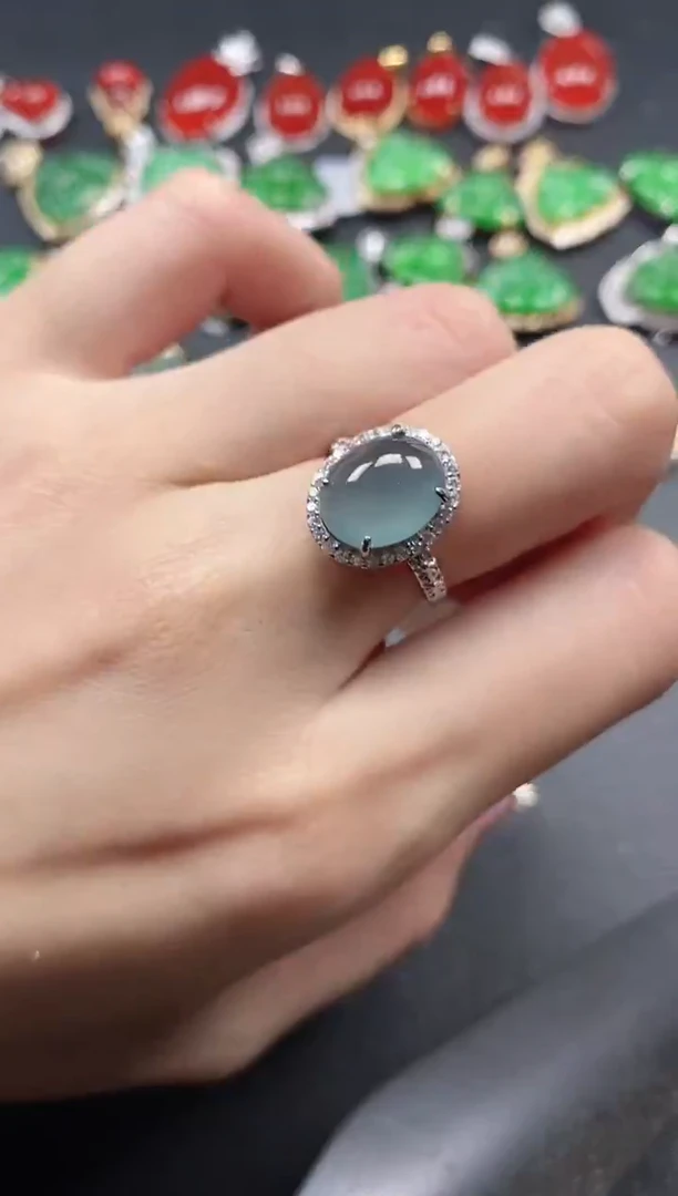 银S925镶嵌戒指翡翠51151