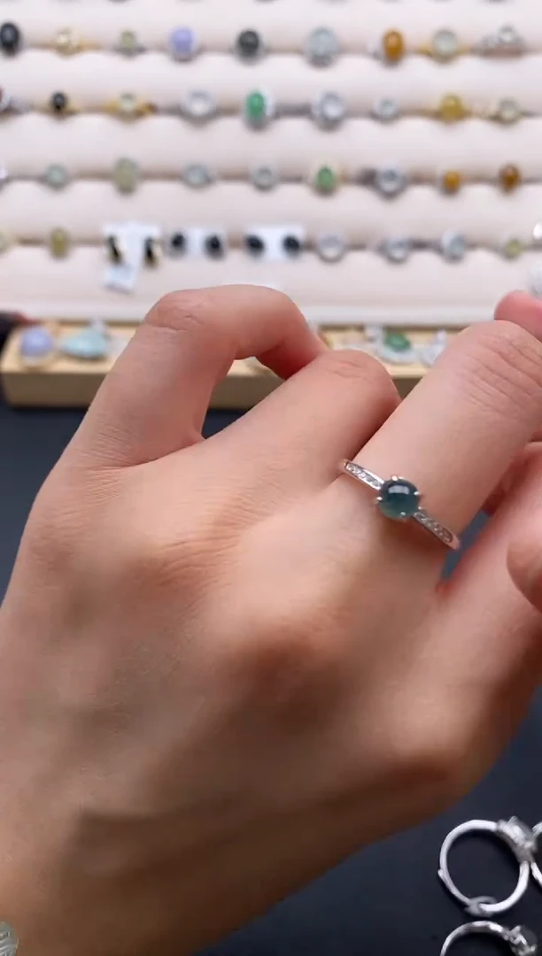 银S925镶嵌戒指翡翠11111111+2