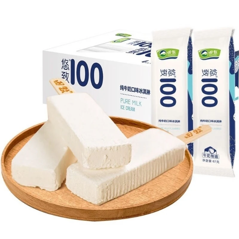 田牧悠致100 纯牛奶味冰淇淋 67g*6支