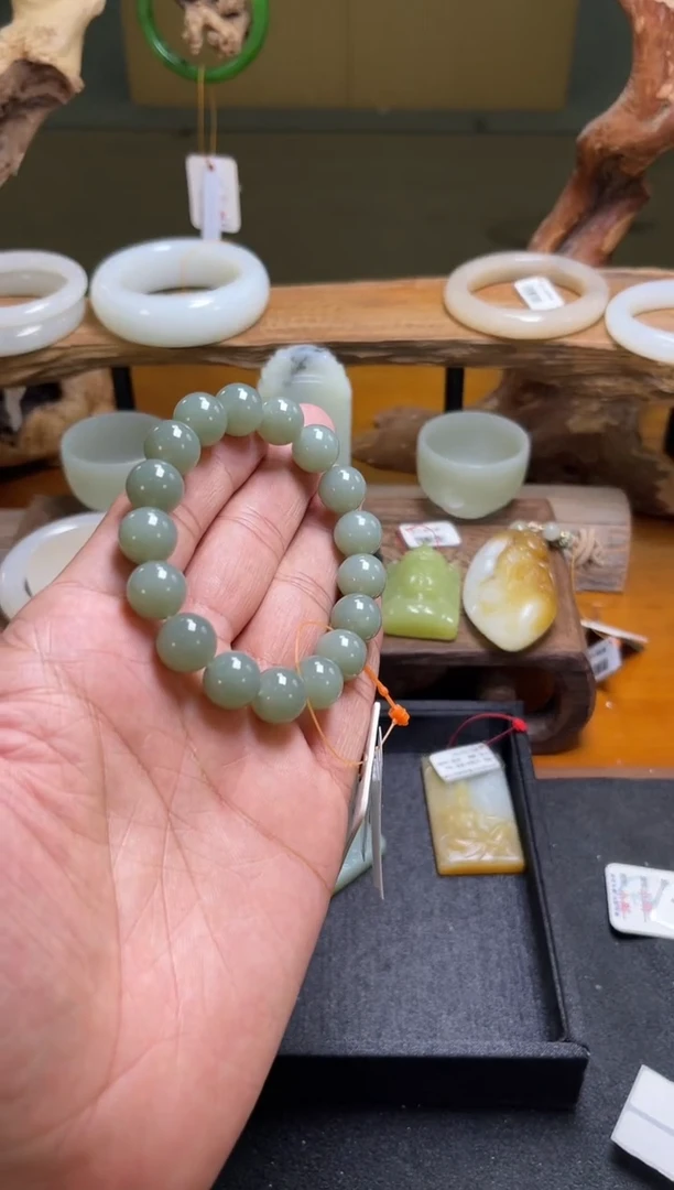 手串未镶嵌和田玉卡12且末吐拉牧场圆珠