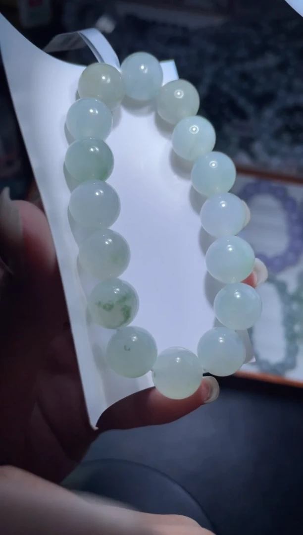 【闪购商品】定制翡翠未镶嵌天然缅甸A货翡翠手串65尺寸12+